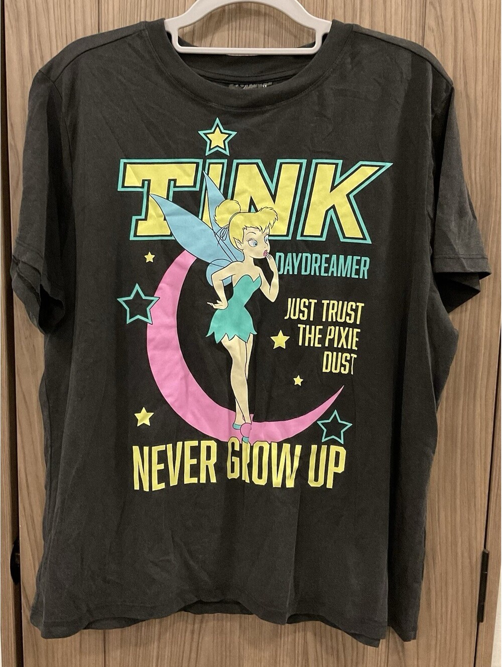 Disney Black Short Sleeve Tinker Bell T Shirt Size 1X